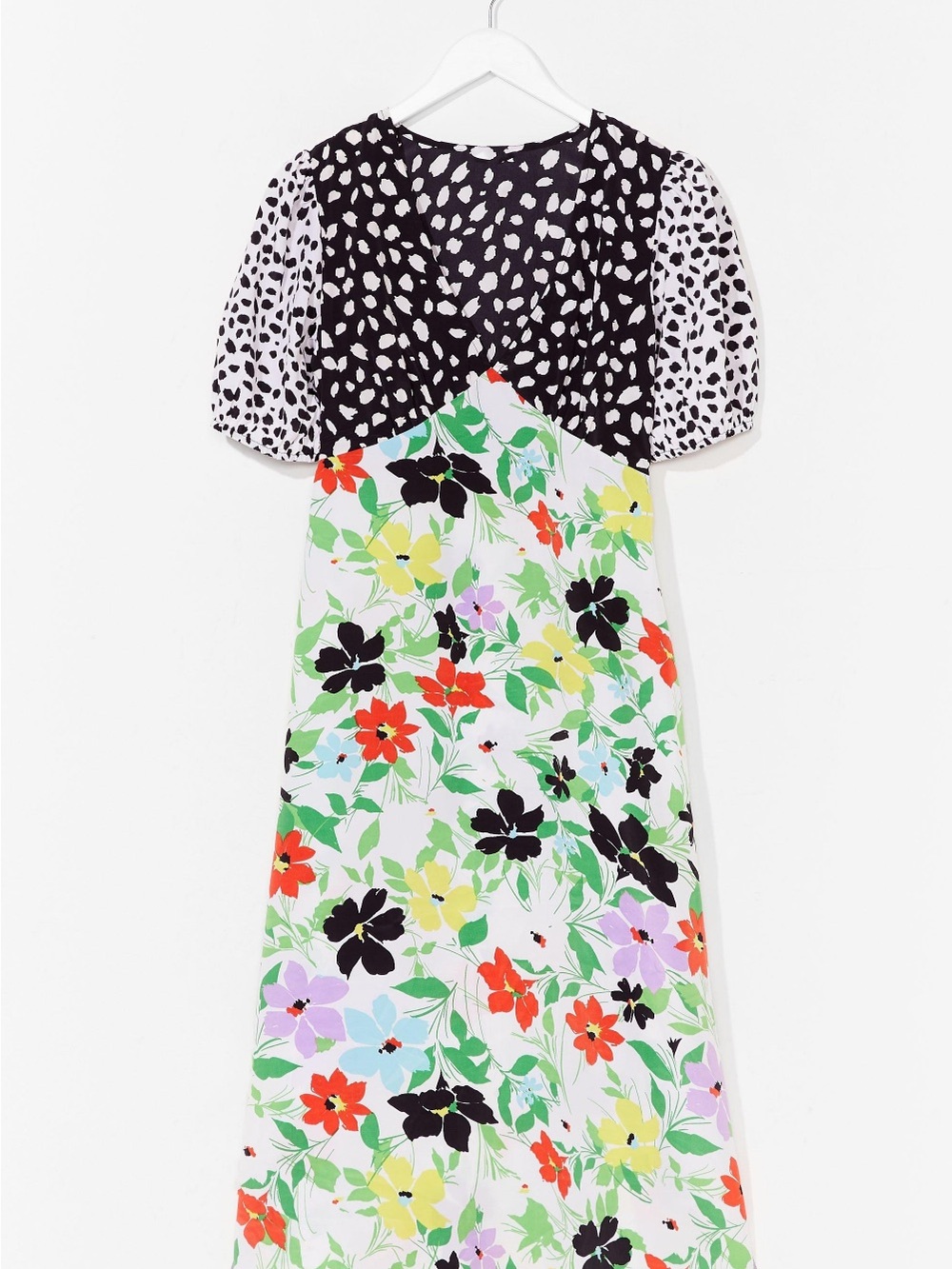 Mixed-Print Floral Maxi Dress - Black & Multicolor
